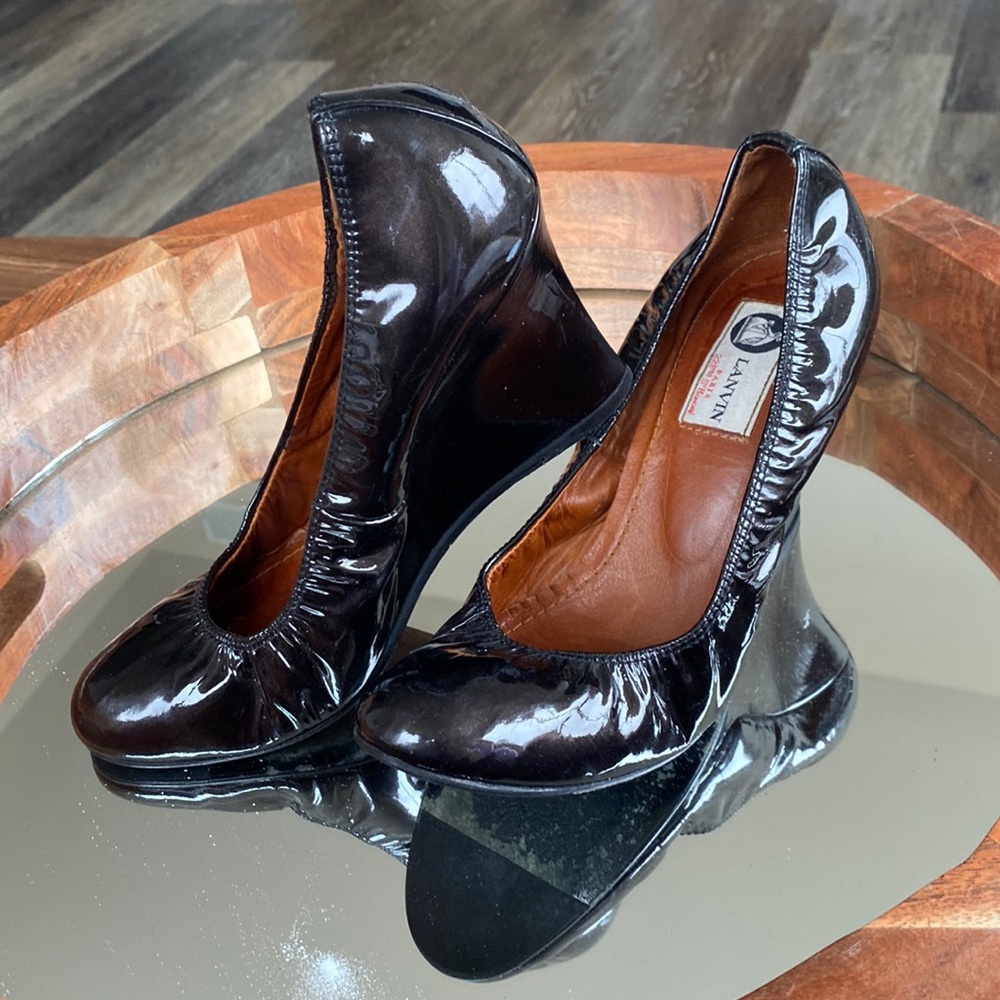 Black Lanvin Wedge Heel